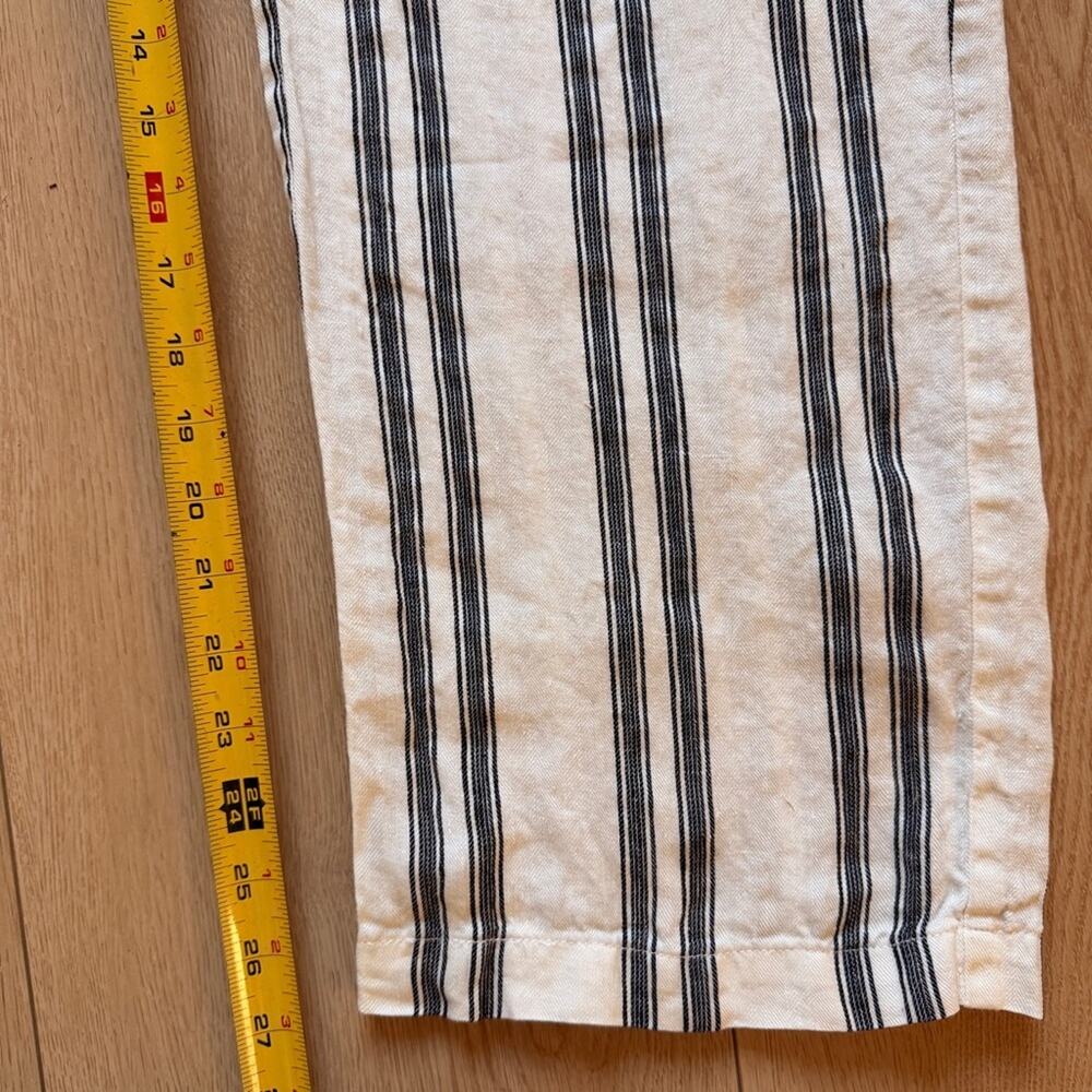 Reformation white and Black Striped cropped linen Pants size 0 - Picture 12 of 12